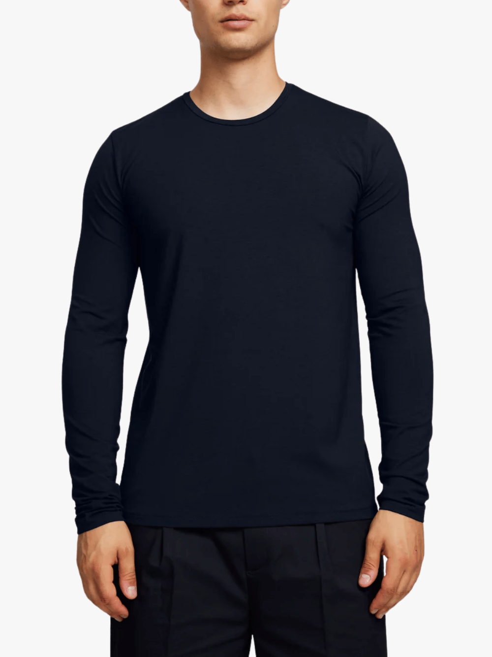 Kiefermann Emil Cotton-Modal Longsleeve Dark Navy Men's