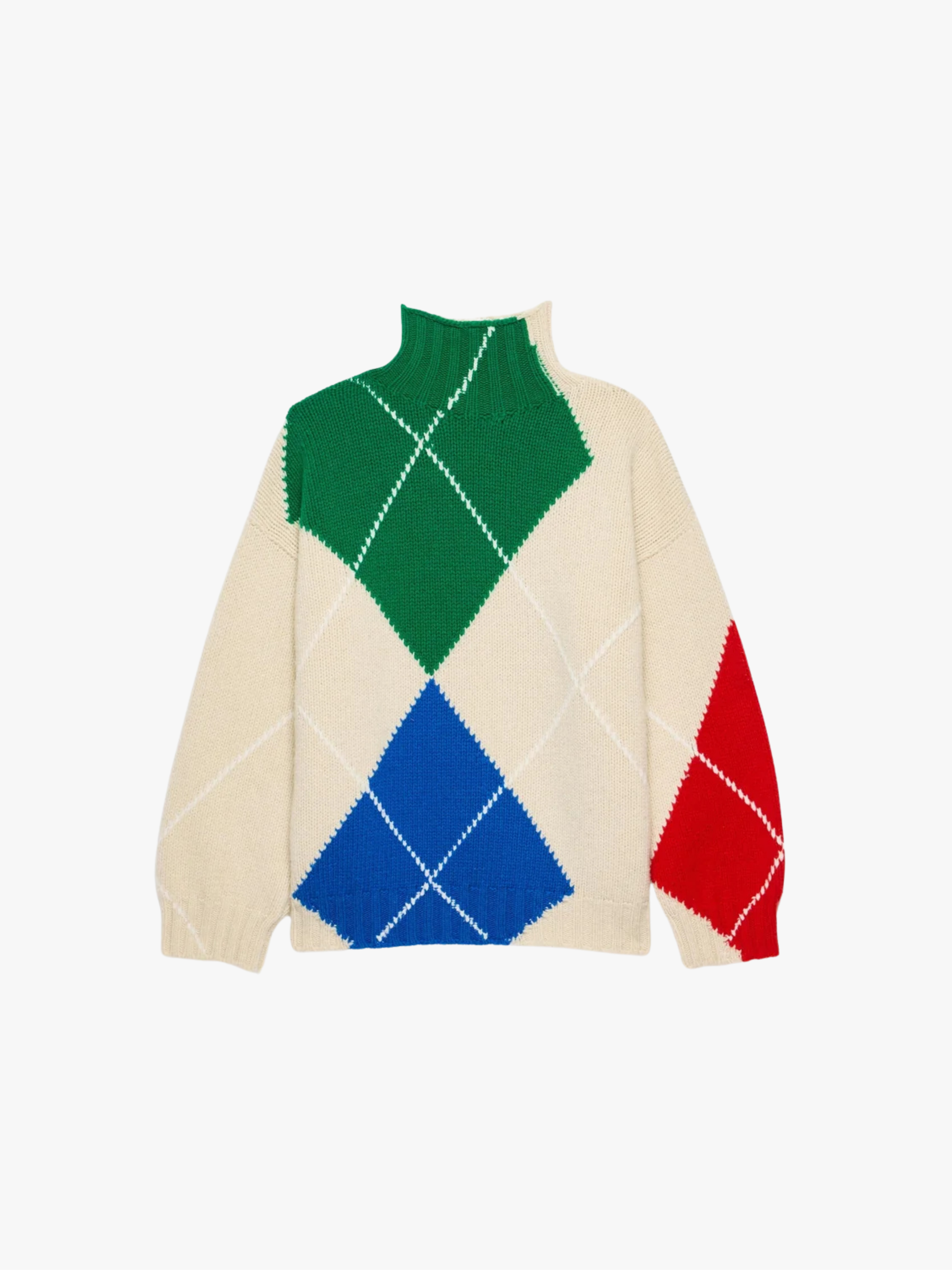 JW Anderson x Pringle Turtle-Neck Argyle Jumper Natural Men