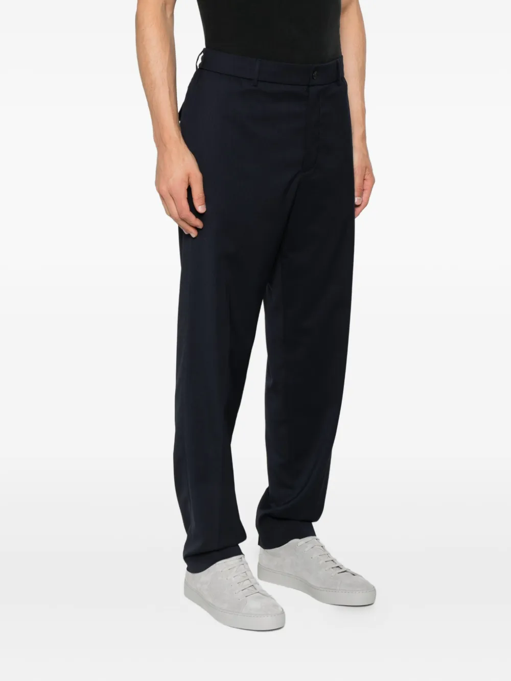 Moncler Anzughose aus einer Woll-Gabardine-Mischung Blau Herren