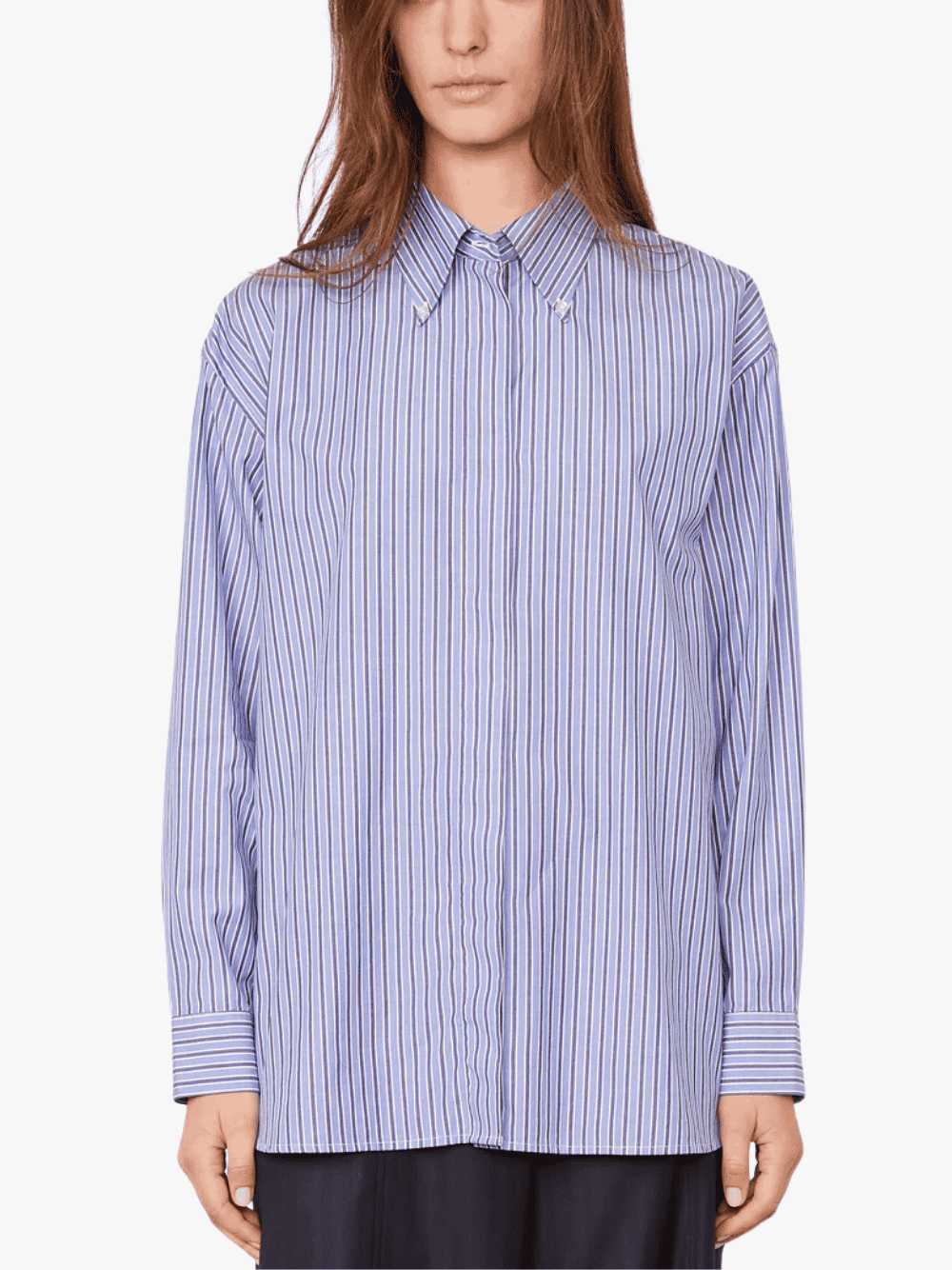 Officine Générale Yari Bluse Blau Navy Weiß Damen