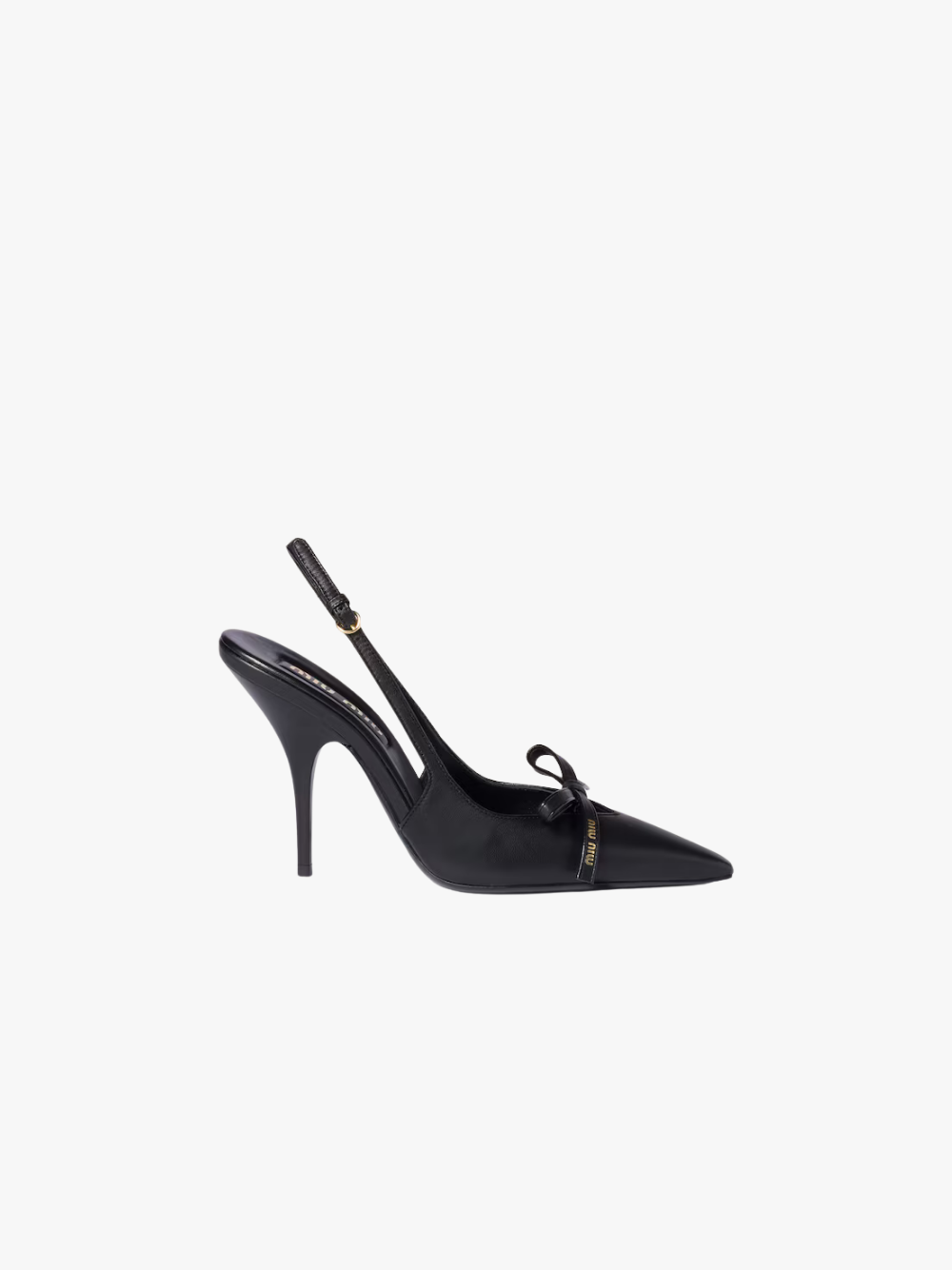 Miu Miu Leather Slingback Pumps mit Schleife Schwarz Damen