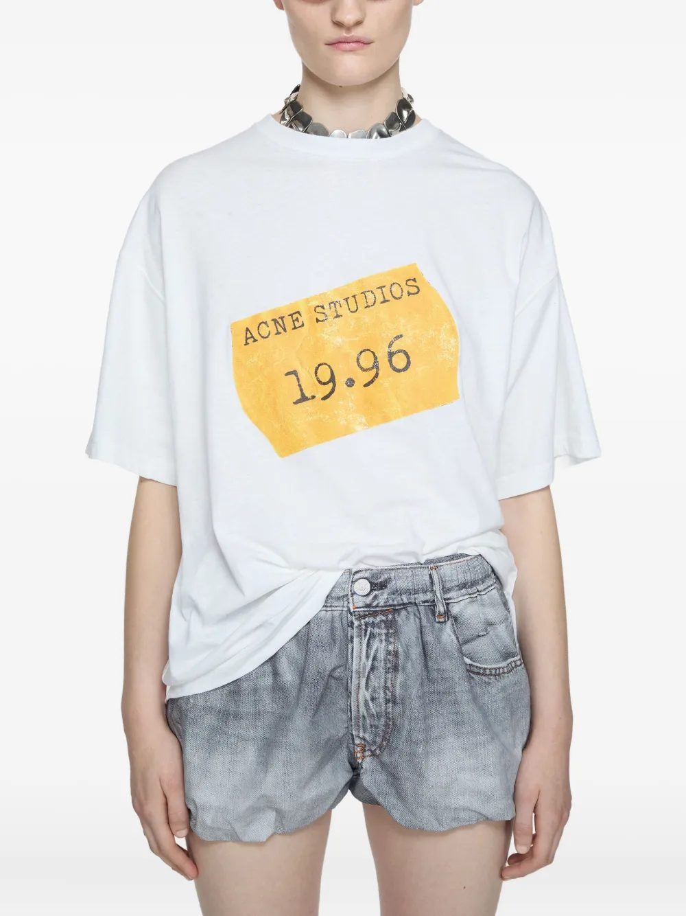 Acne Studios T-Shirt mit rundem Ausschnitt Weiß Herren