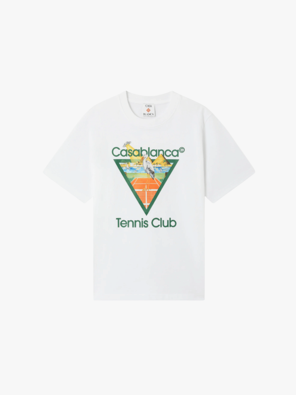 Casablanca Tennis Club Icon Pyramid Abduction T-Shirt White Men's