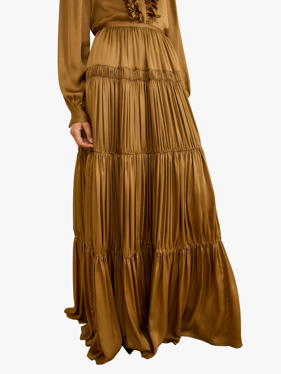Ulla Johnson Gaelle Seiden Maxi-Rock Willow Grün Damen
