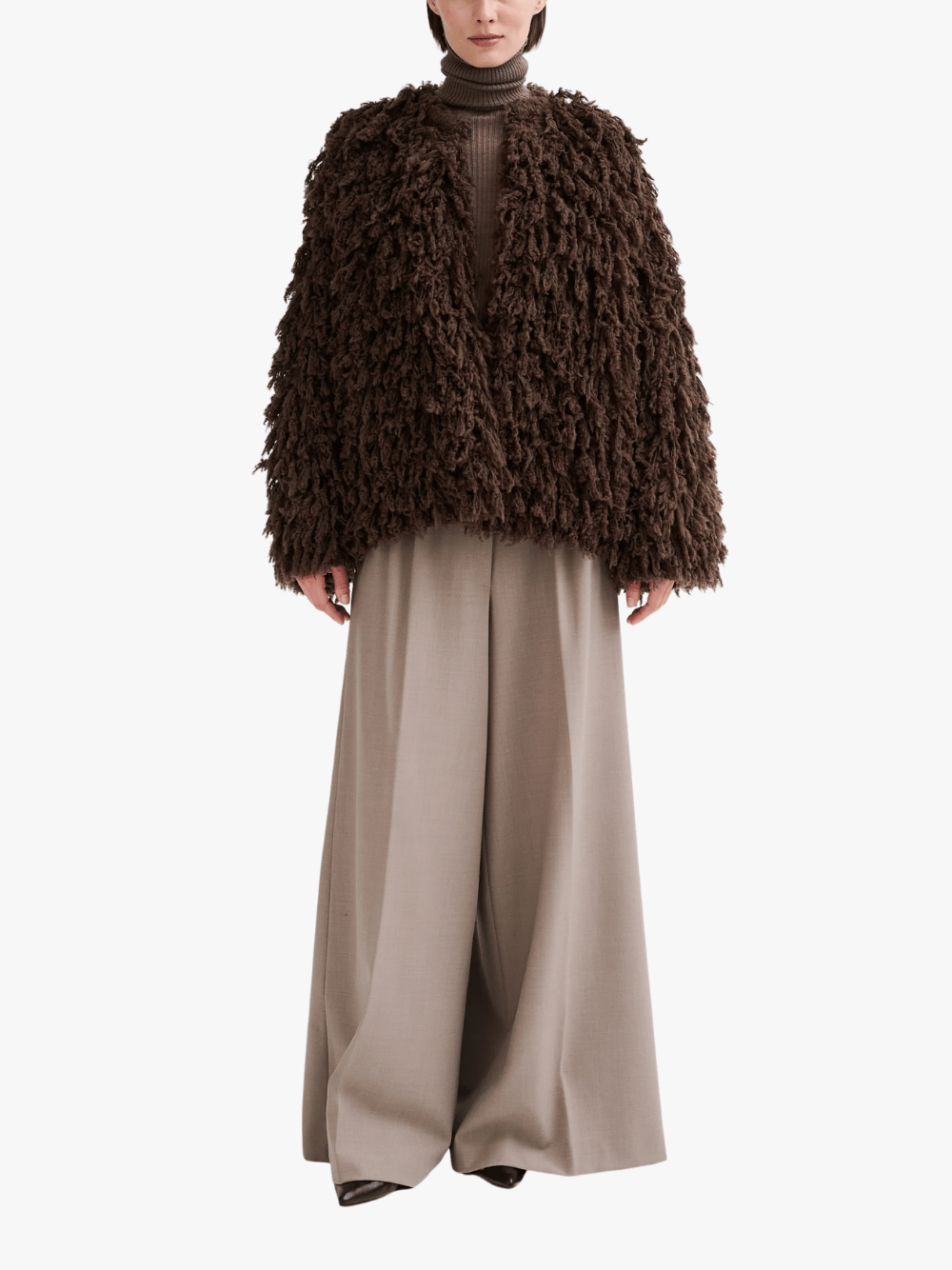 Roberto Collina Cabanjacke in Pelzoptik Braun Damen