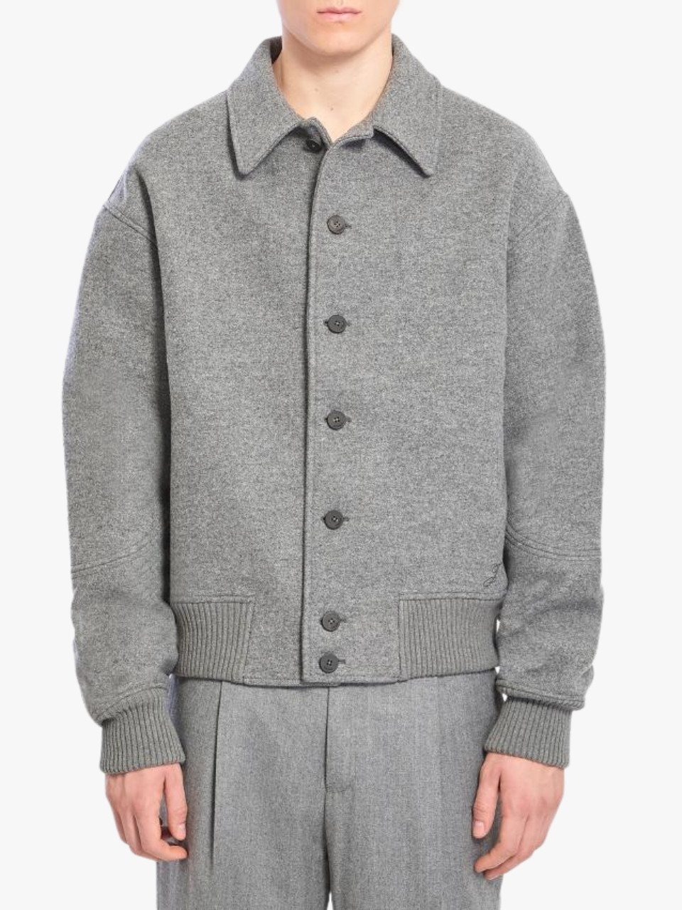 Jacquemus Woll-Bomberjacke Grau Herren