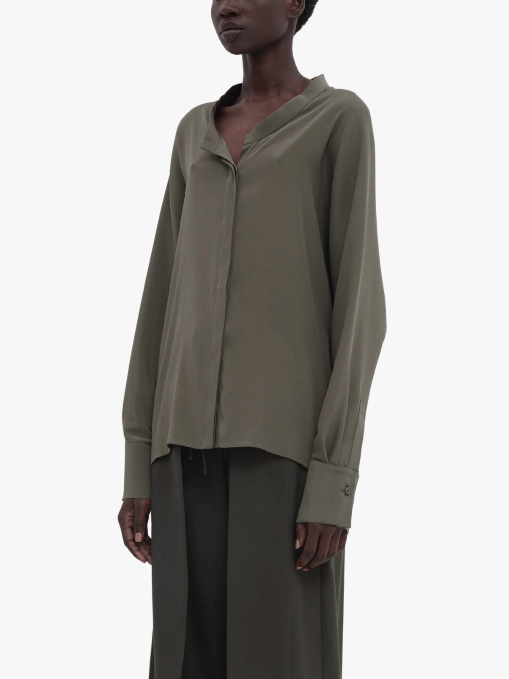 Christian Wijnants Tareth Midikleid Artichoke Olivgrün Damen