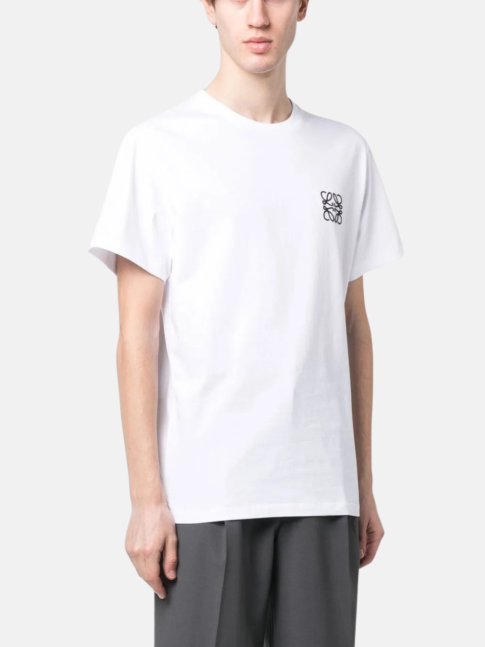 LOEWE T-Shirt mit Logo-Stickerei Weiß Herren