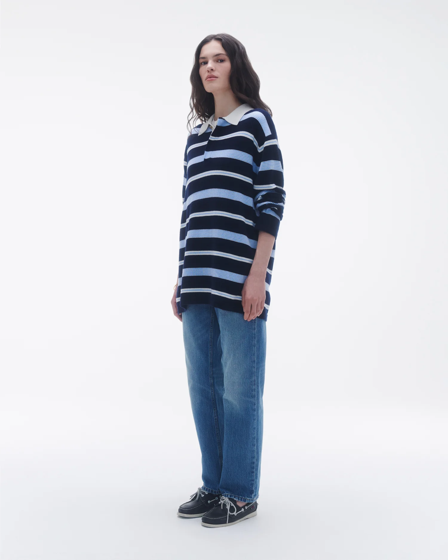 GUEST IN RESIDENCE Striped Rugby Damen Blau