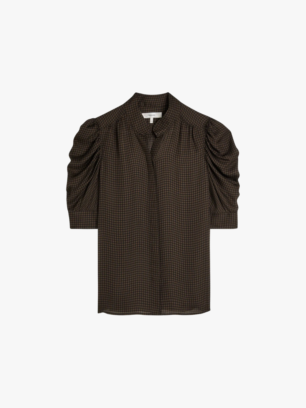 FRAME Brown Women's Shirt with Houndstooth Pattern