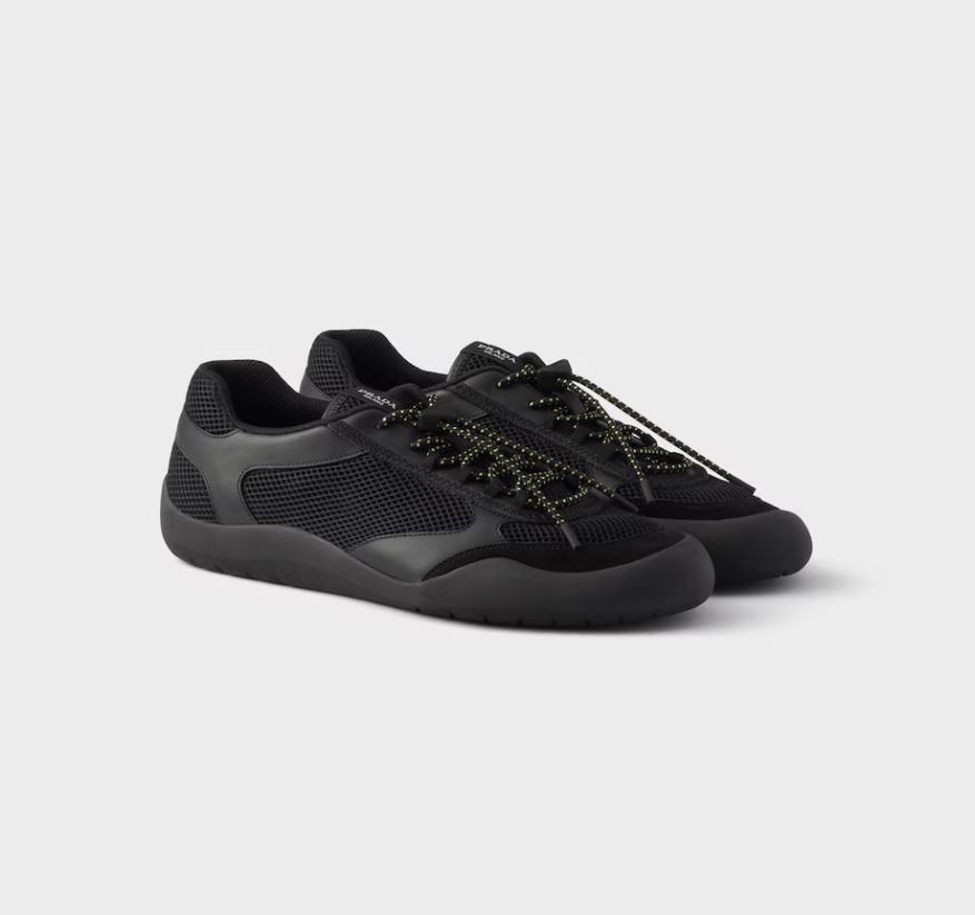 Prada Speedrock Sneaker Aus Leder und Mesh Schwarz Herren