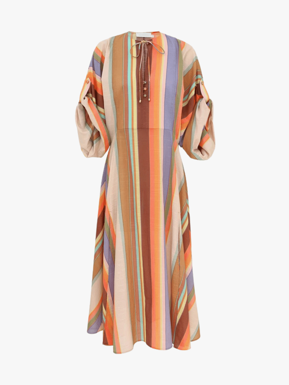 Zimmermann Solstice Tunic Midi Kleid Multi Stripe Damen