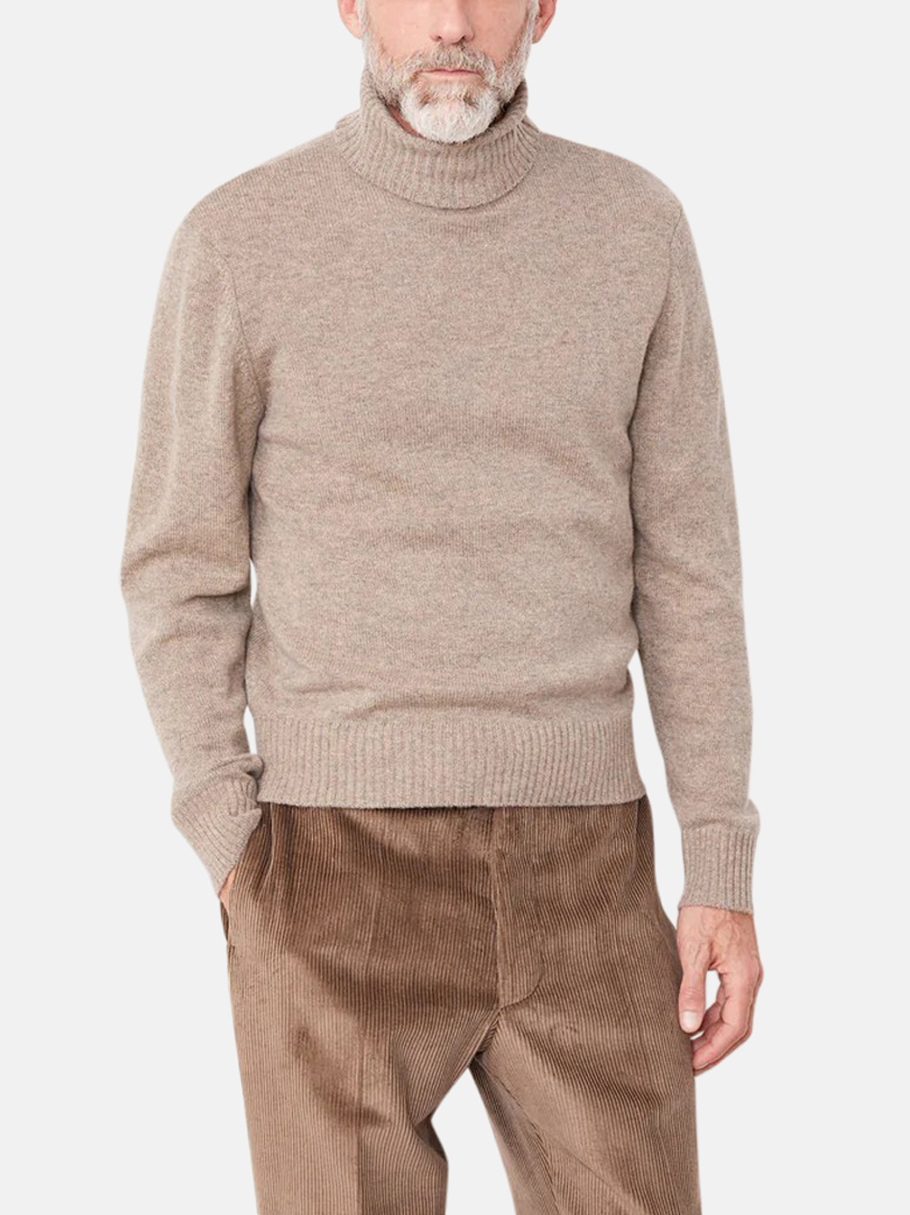 Officine Générale Mytneck Sweater Wool & Cashmere Heather Beige Rollkragen Herren