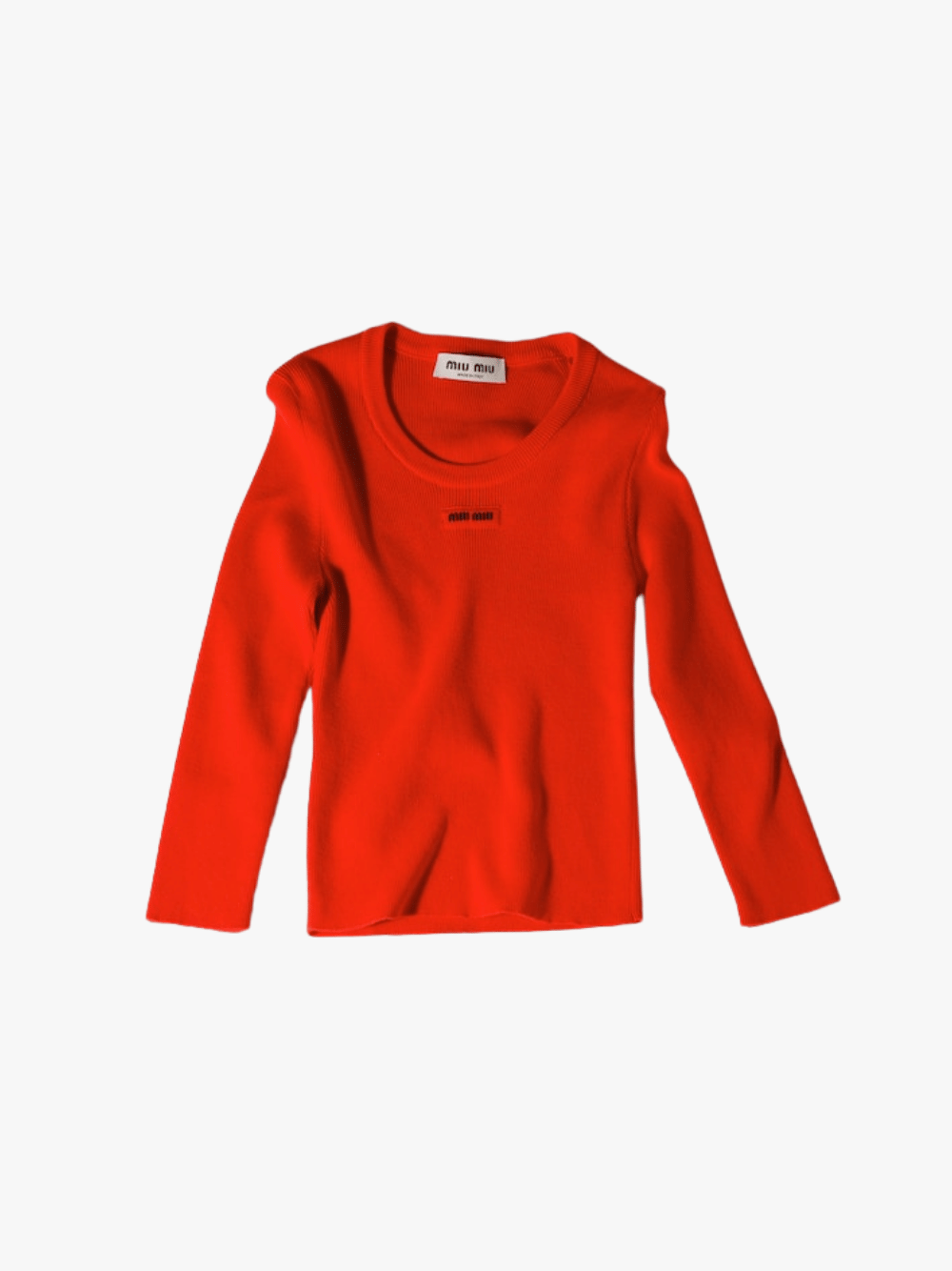 Miu Miu Rundhalspullover Orange Damen