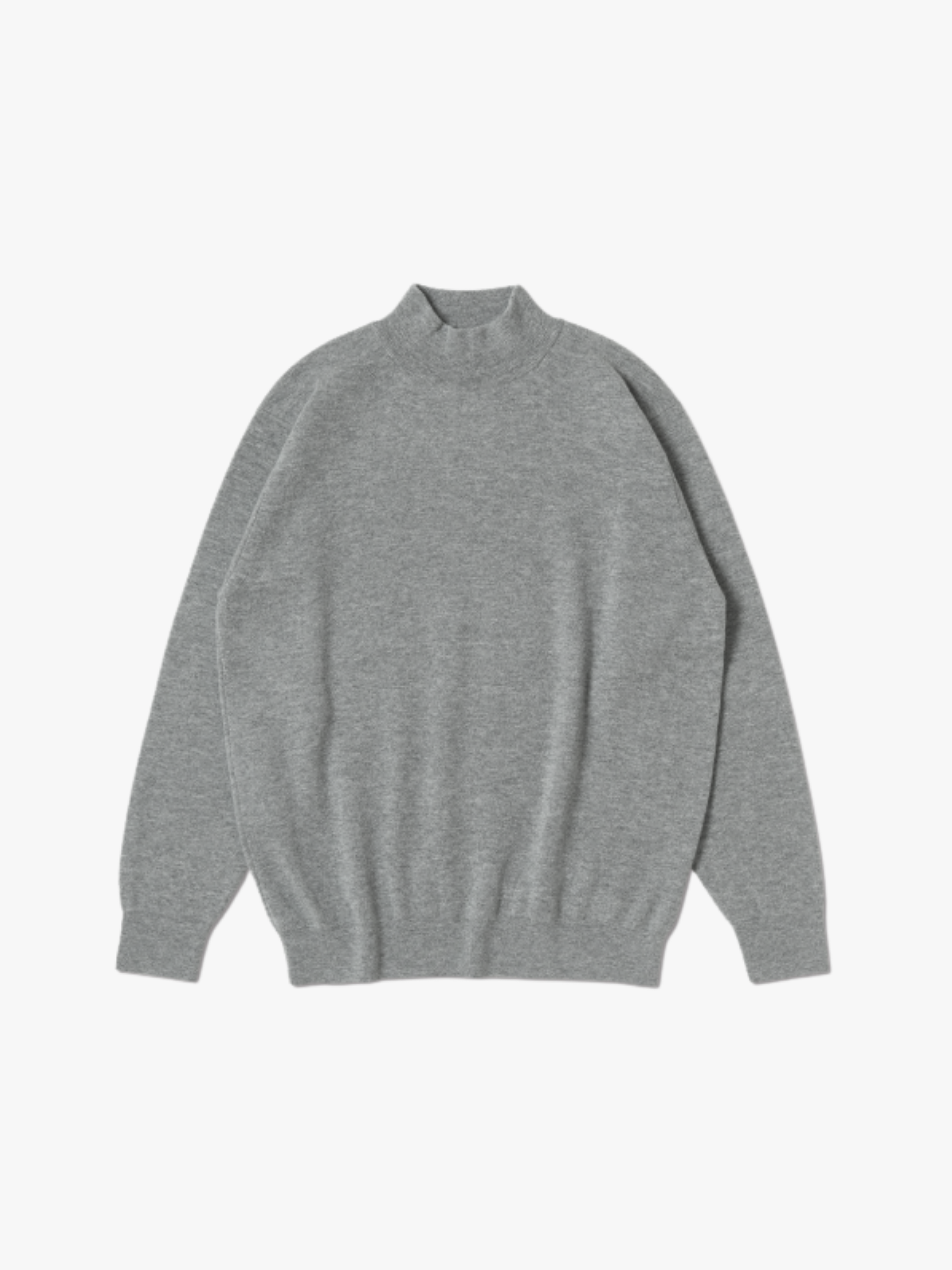 Batoner Sunshine Cashmere Mock Neck Grau Herren