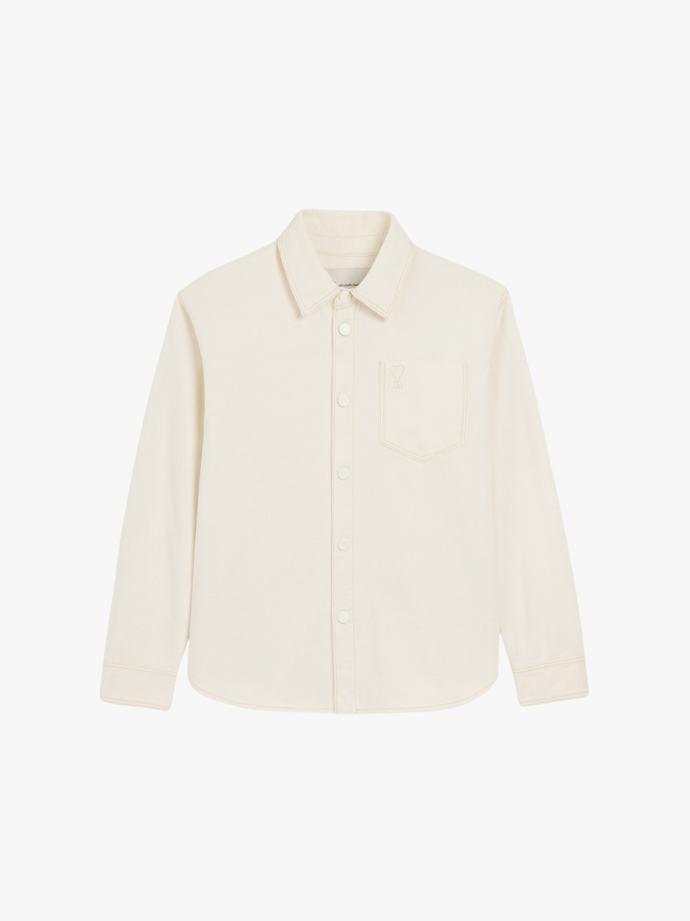 White Cotton Overshirt with Ami de Coeur