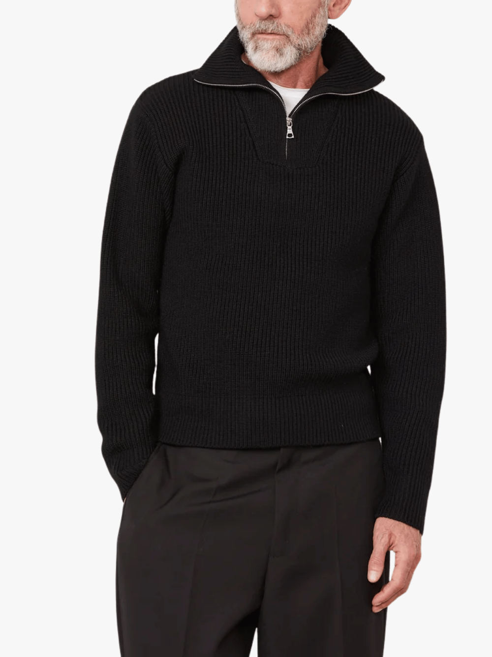 Officine Generale Tarek Mockneck Jumper Black Men's