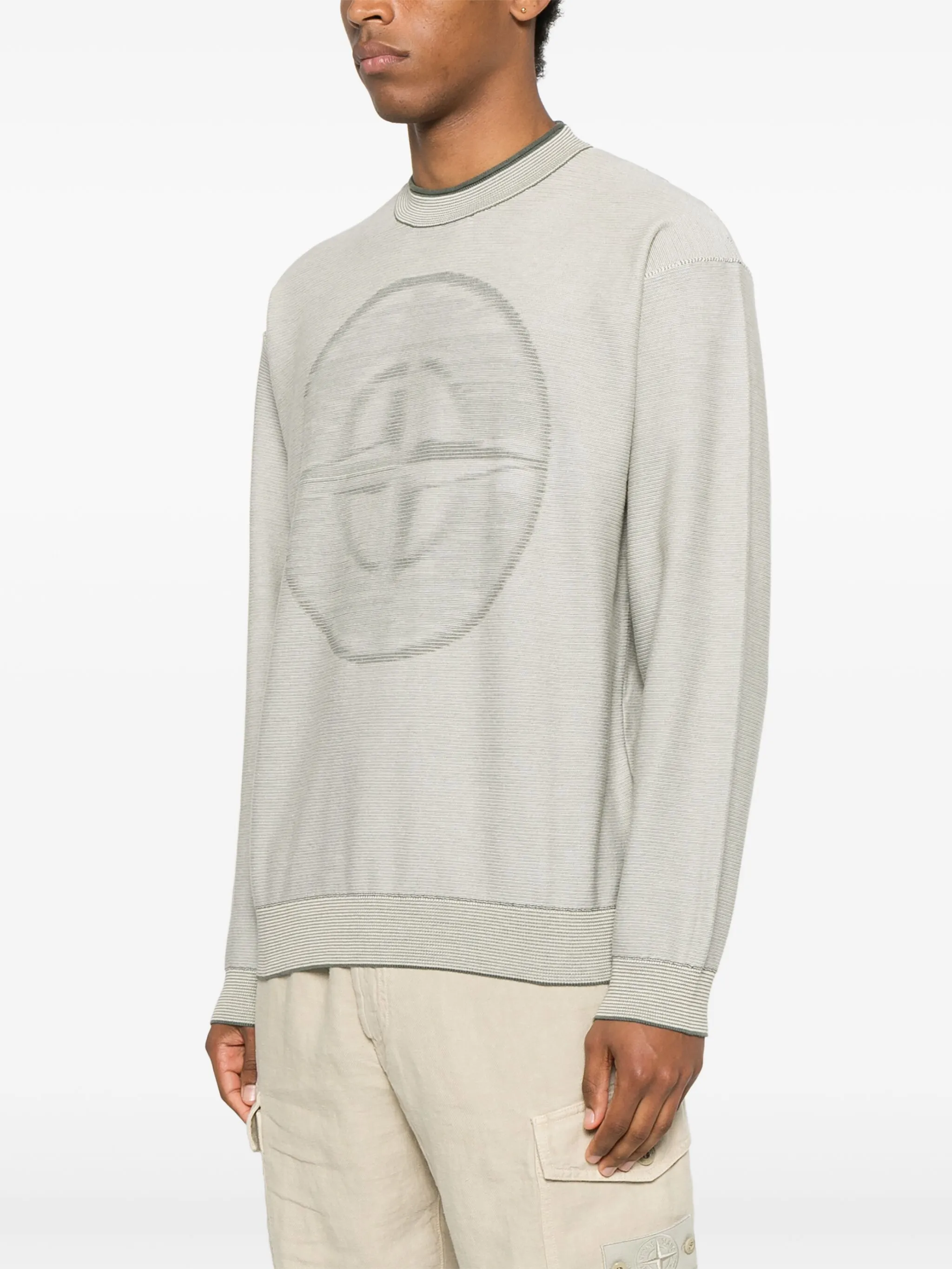 Stone Island sweater with compass Beige