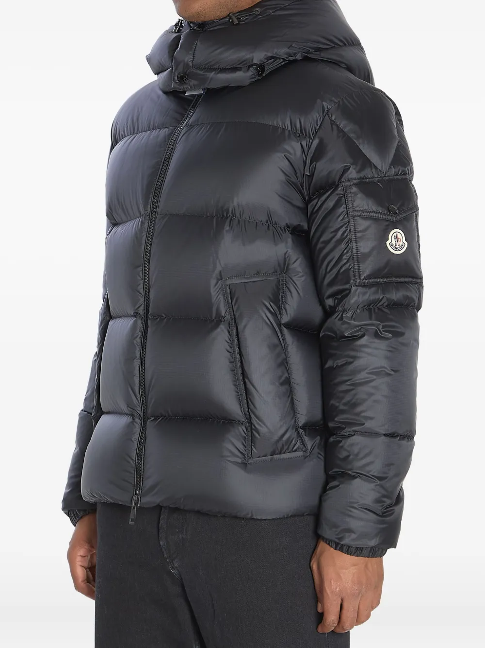 Moncler quilted jacket with detachable hood Black Men