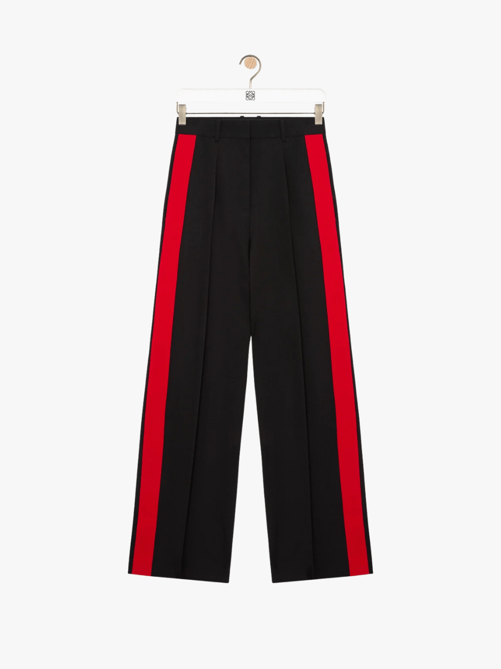 LOEWE Hose aus Viskose- und Wollmischung Schwarz/Rot Damen