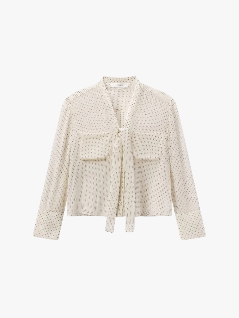 FRAME Polka Dot Modern Tie Blouse Ecru/Multi Damen Bluse