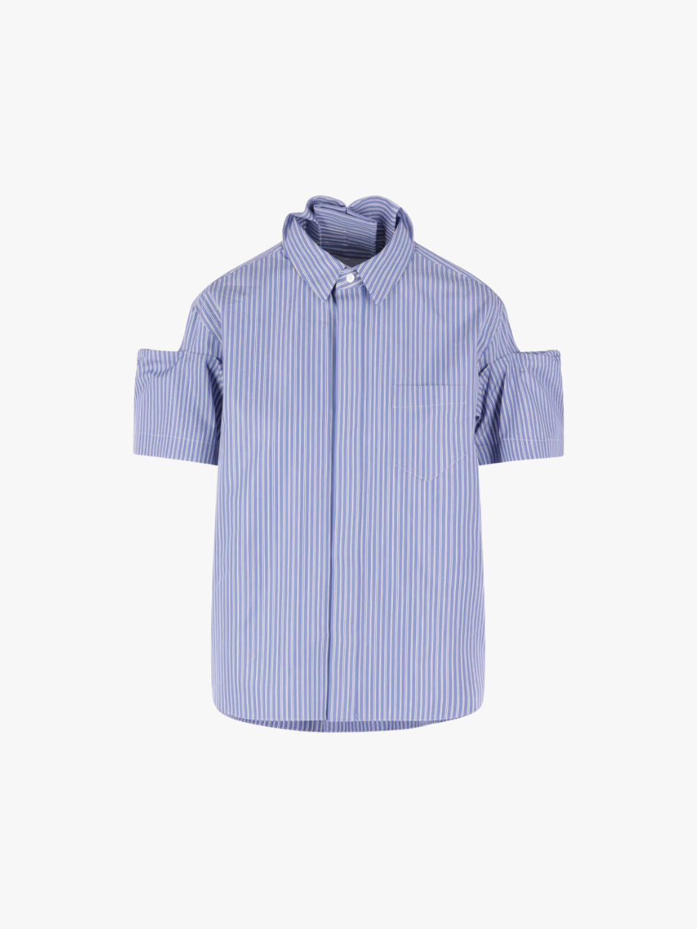 Sacai Poplin Shirt Blau‑Weiß Gestreift Baumwollhemd Damen