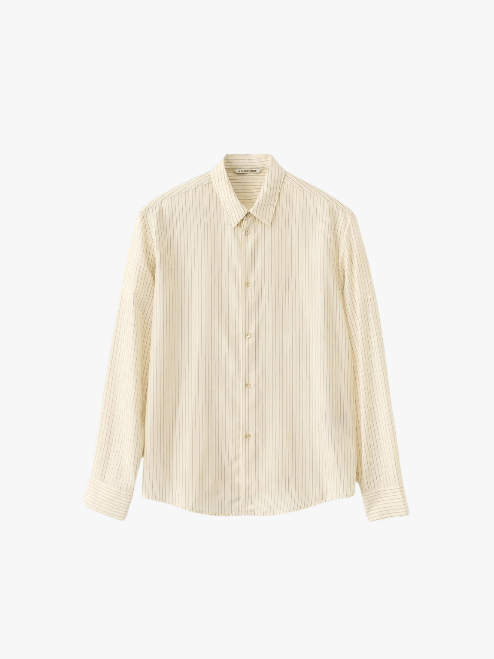 A Kind of Guise Fulvio Shirt Creme Schwarz Nadelstreifen Herren