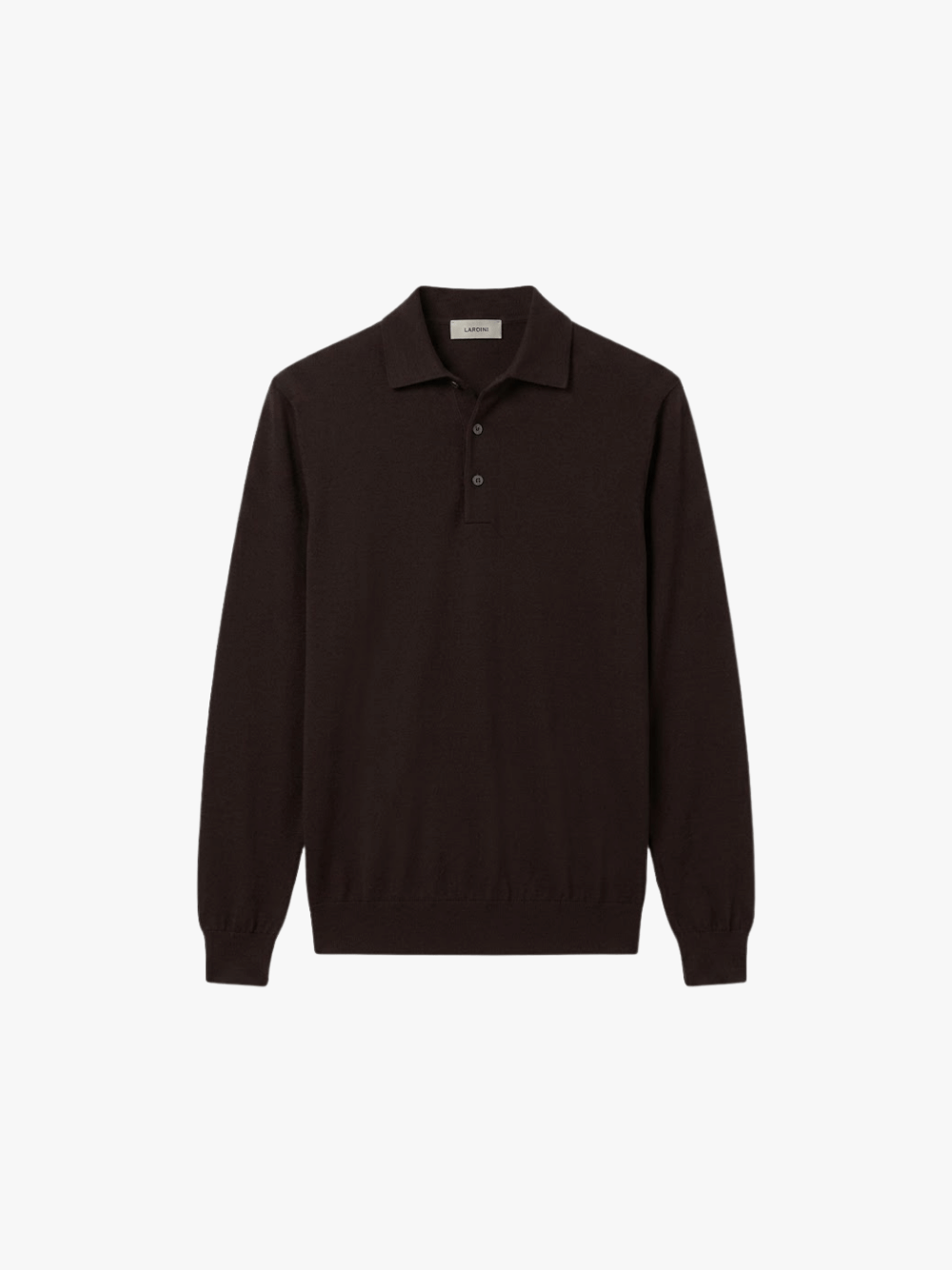 Lardini Polo aus superfiner Merinowolle Dunkelbraun Herren