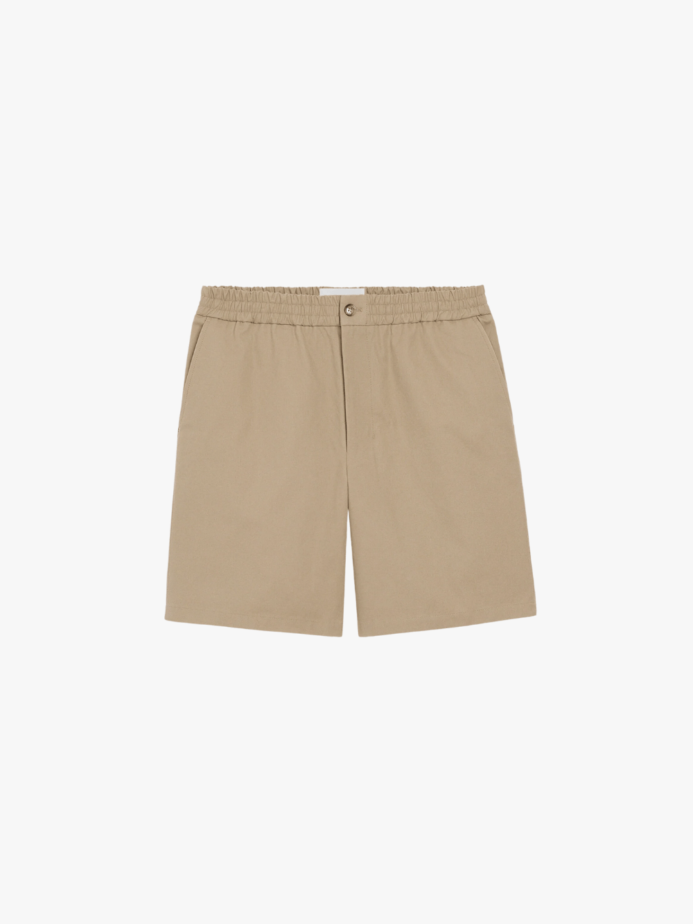 Ami Paris Ami de Coeur Cotton Shorts with Elastic Waistband Beige Men's
