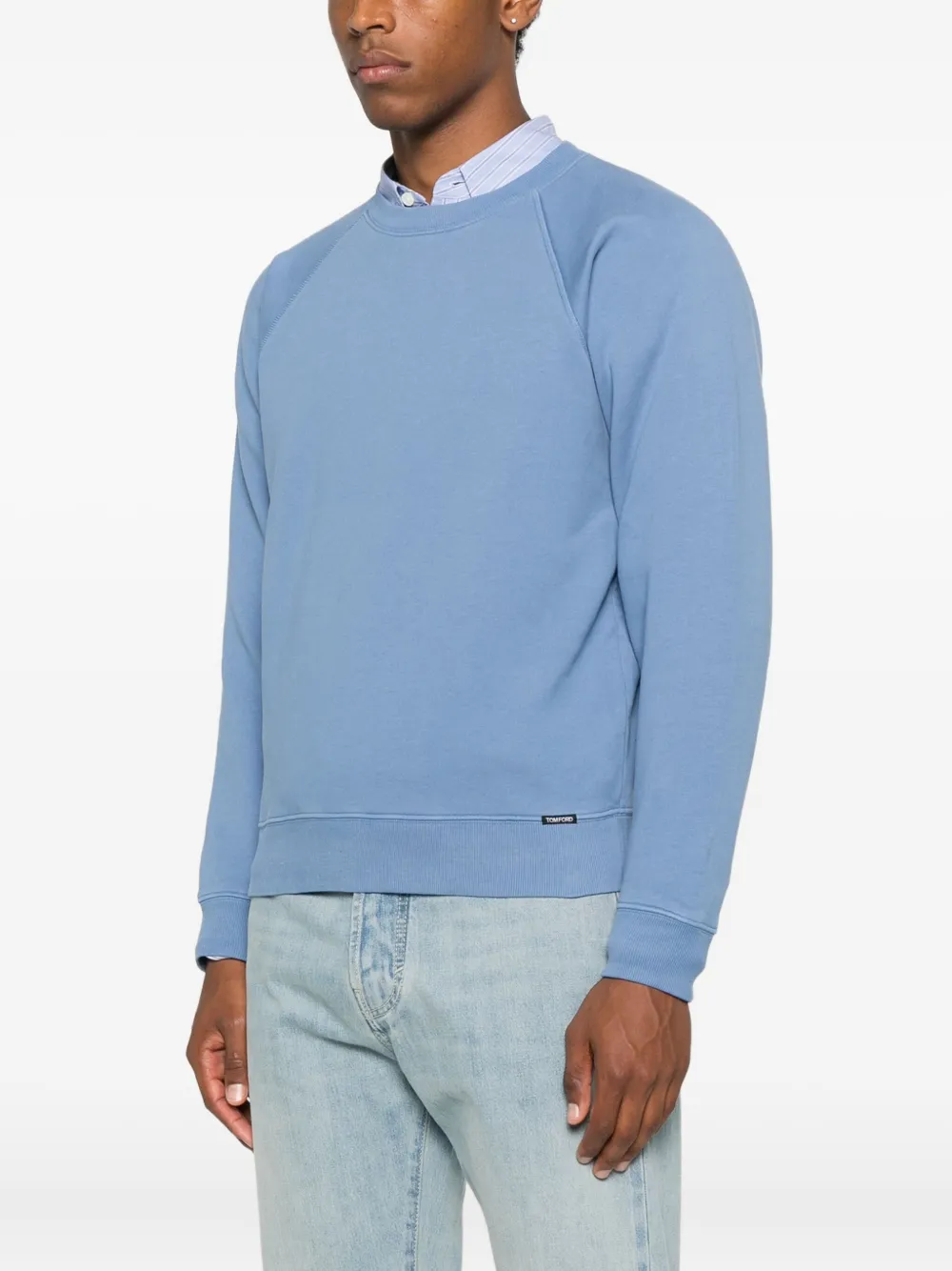 TOM FORD Sweatshirt mit Raglanärmeln und Rundhalsausschnitt Blau Herren