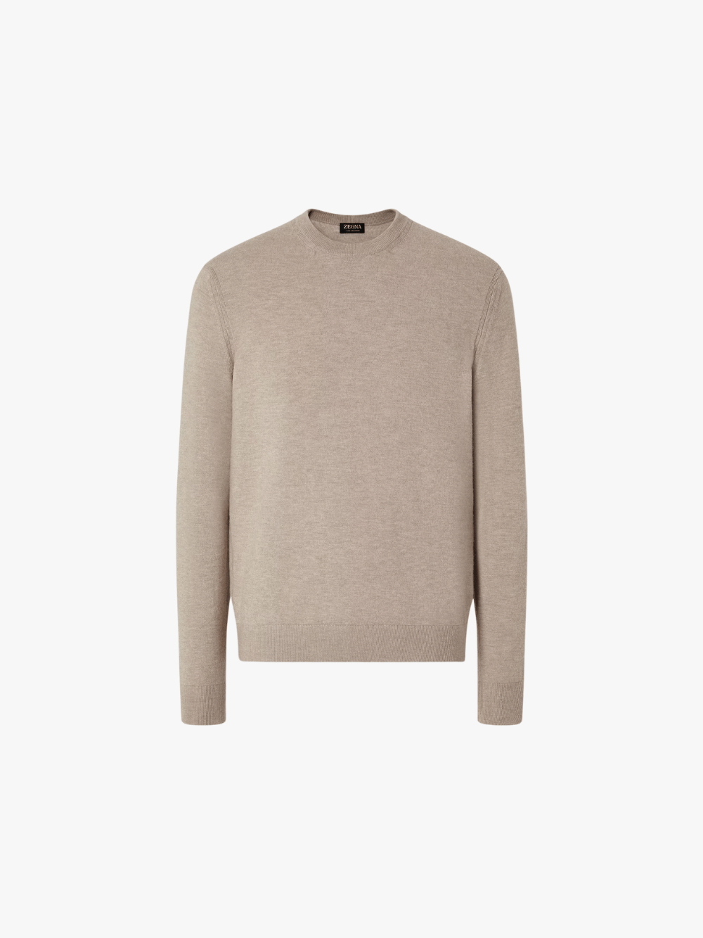 Zegna Rundhalspullover aus Oasi Cashmere in hellem Taupe Herren