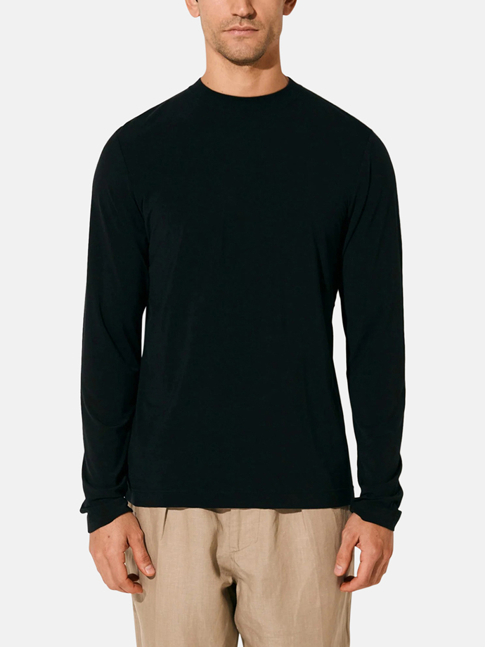 CDLP Long-sleeved T-shirt made from merino wool blend Black Men