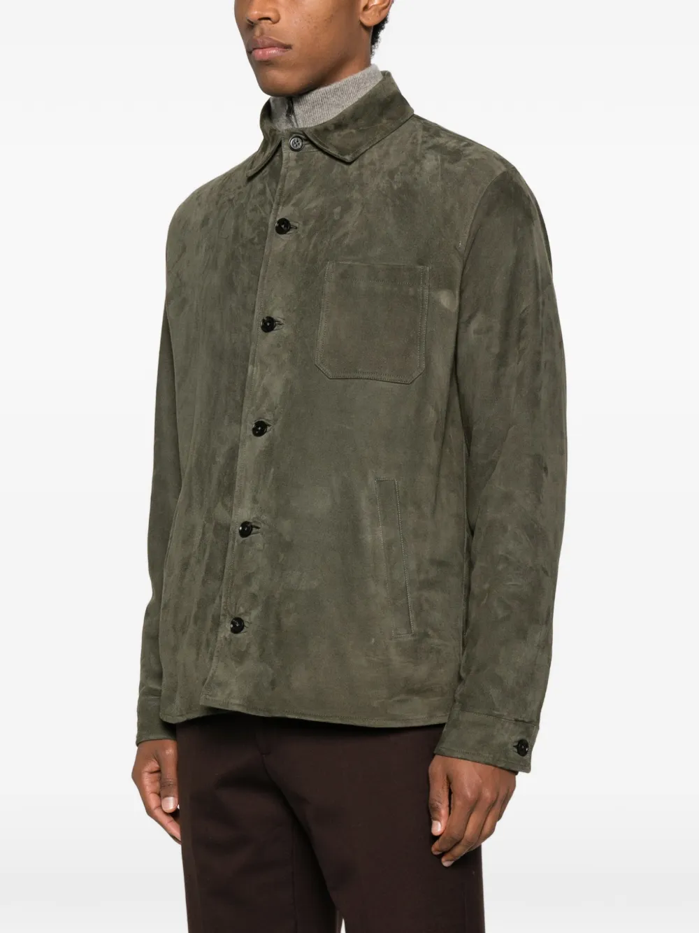 Maurizio Baldassari Hemd mit Knöpfen in der Tasche Waldgrün Herren