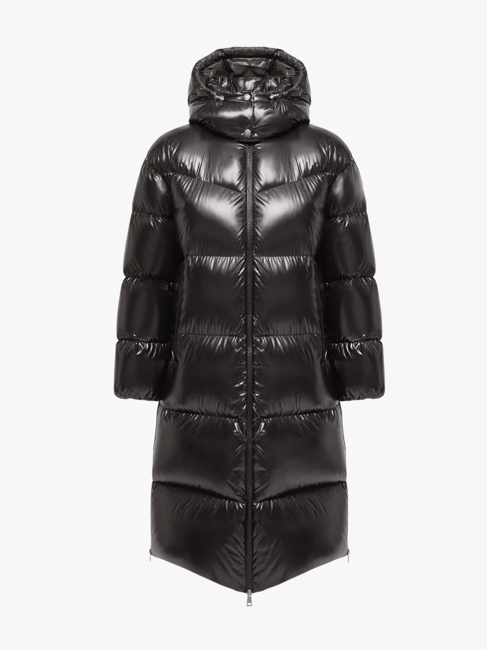 Moncler Harfang Hooded Long Down Coat Schwarz Damen