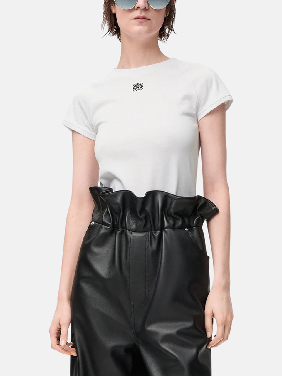 Loewe T-Shirt mit kleiner Passform aus Baumwollmischung Weiß Damen