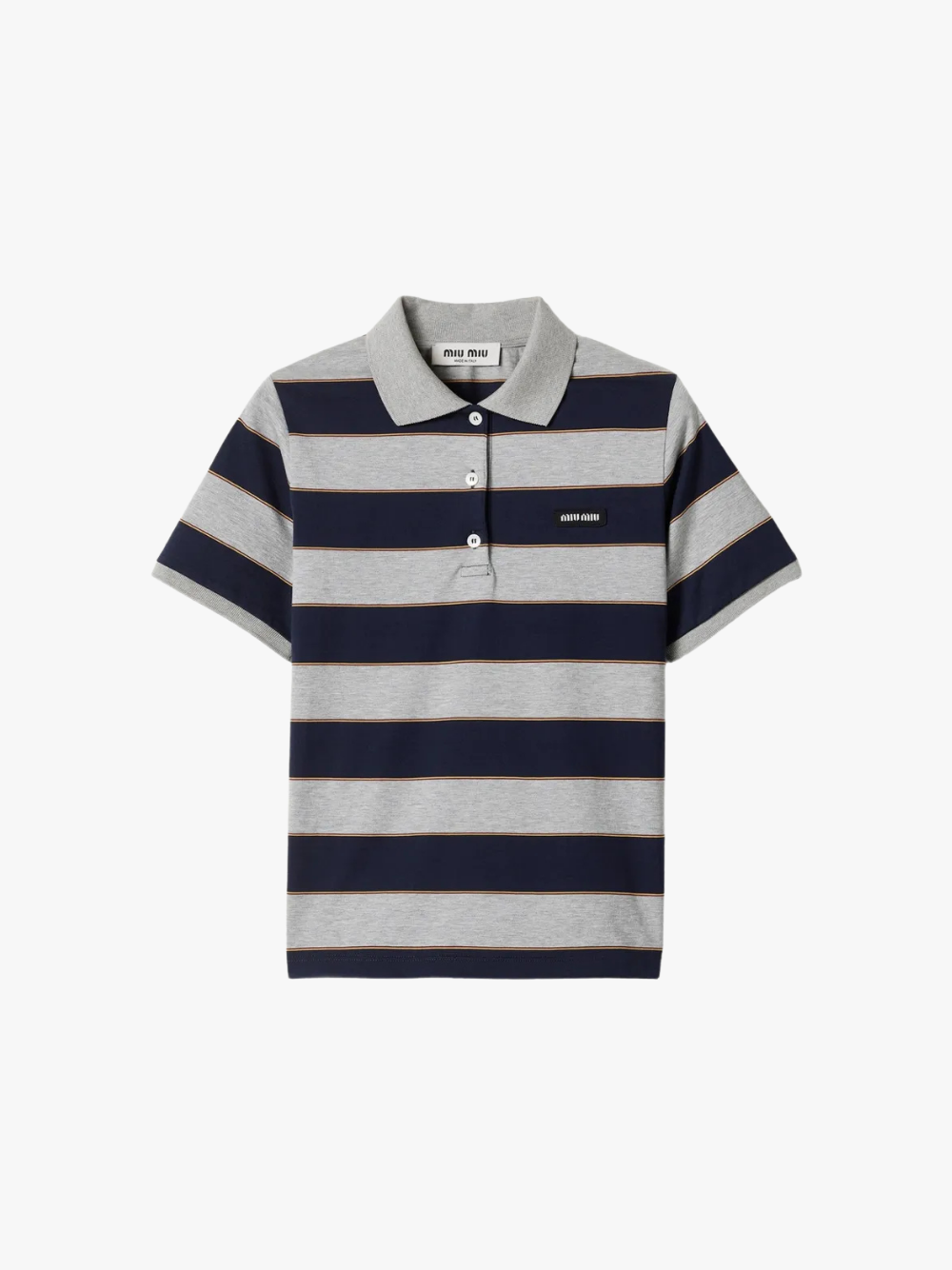 Miu Miu Striped Polo Shirt Blue/Gray Women