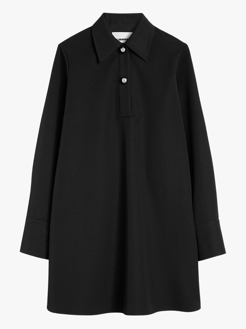 Jil Sander Poloshirtkleid aus Wolle Schwarz Damen