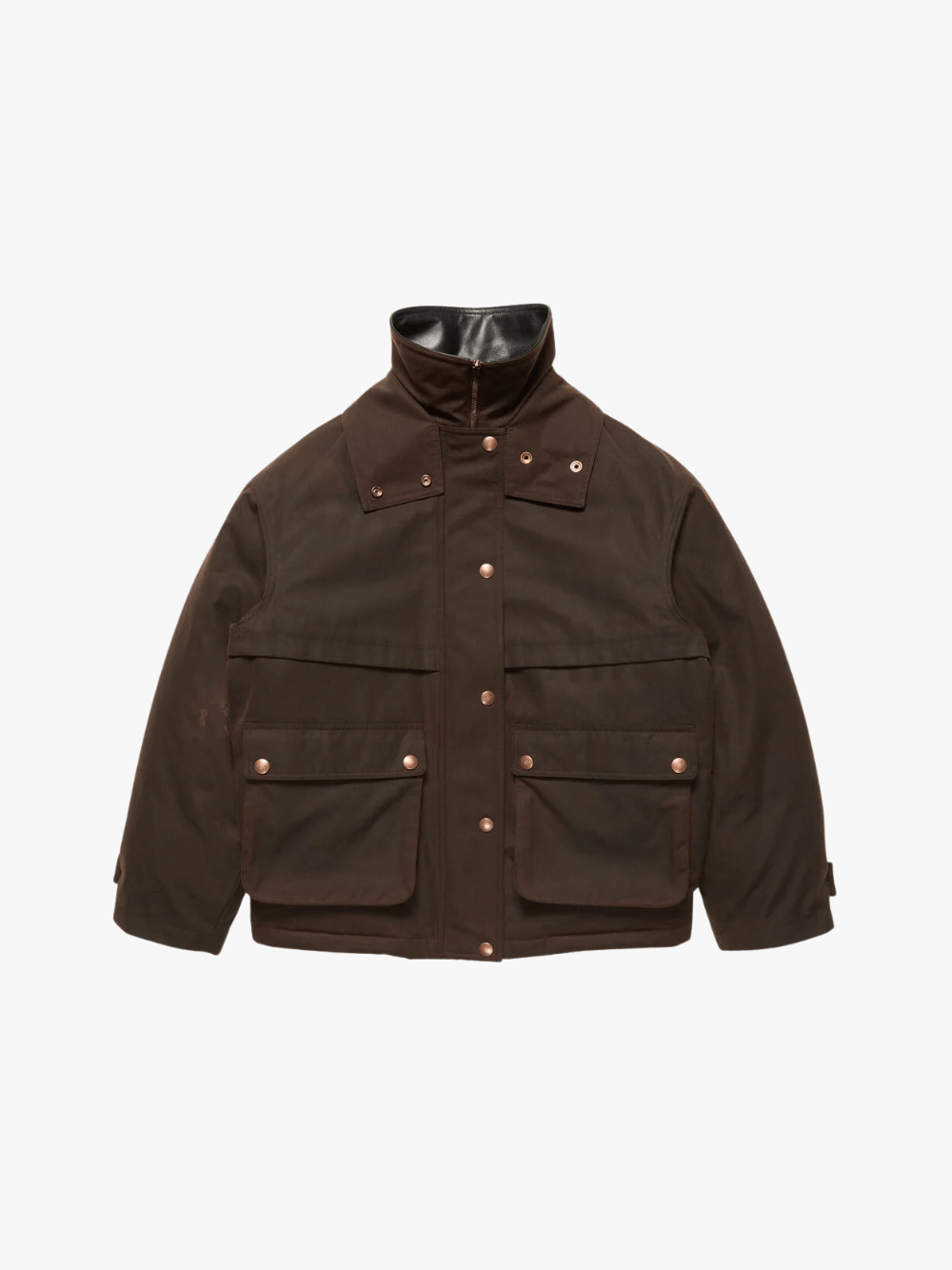 Acne Studios Blousonjacke aus gewachstem Canvas Dunkelbraun Damen