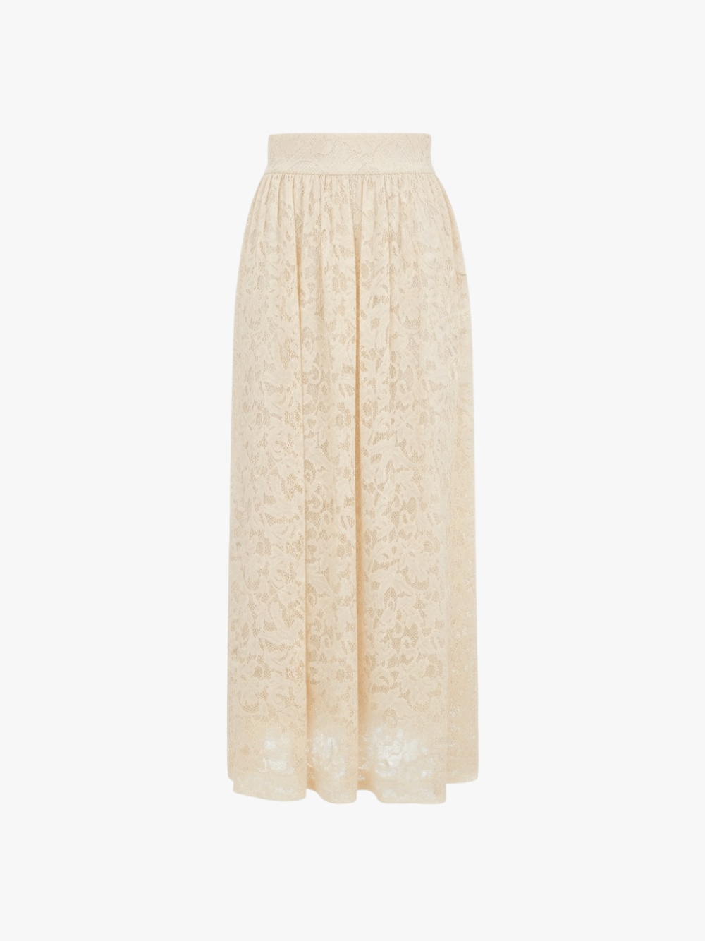 Zimmermann Luna Lace Gathered Maxi Skirt Cream Maxirock Damen