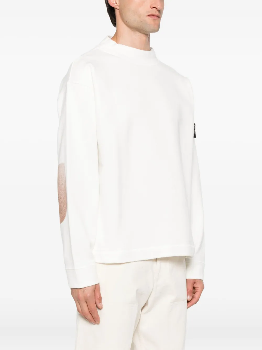 Stone Island Stone Island Baumwollpullover mit Kompass-Abzeichen Weiß Herren