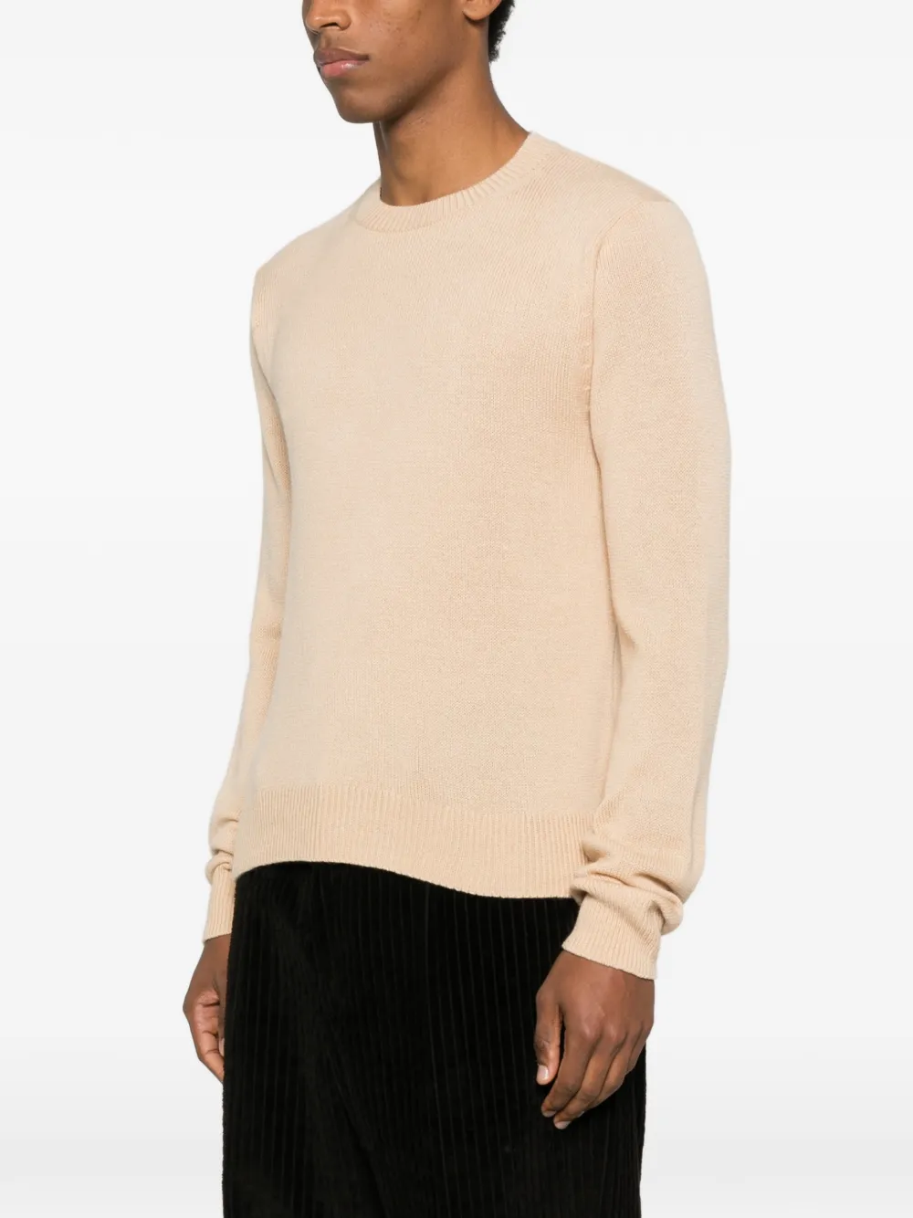 AURALEE Light Cashmere Knit Sweater Beige Men