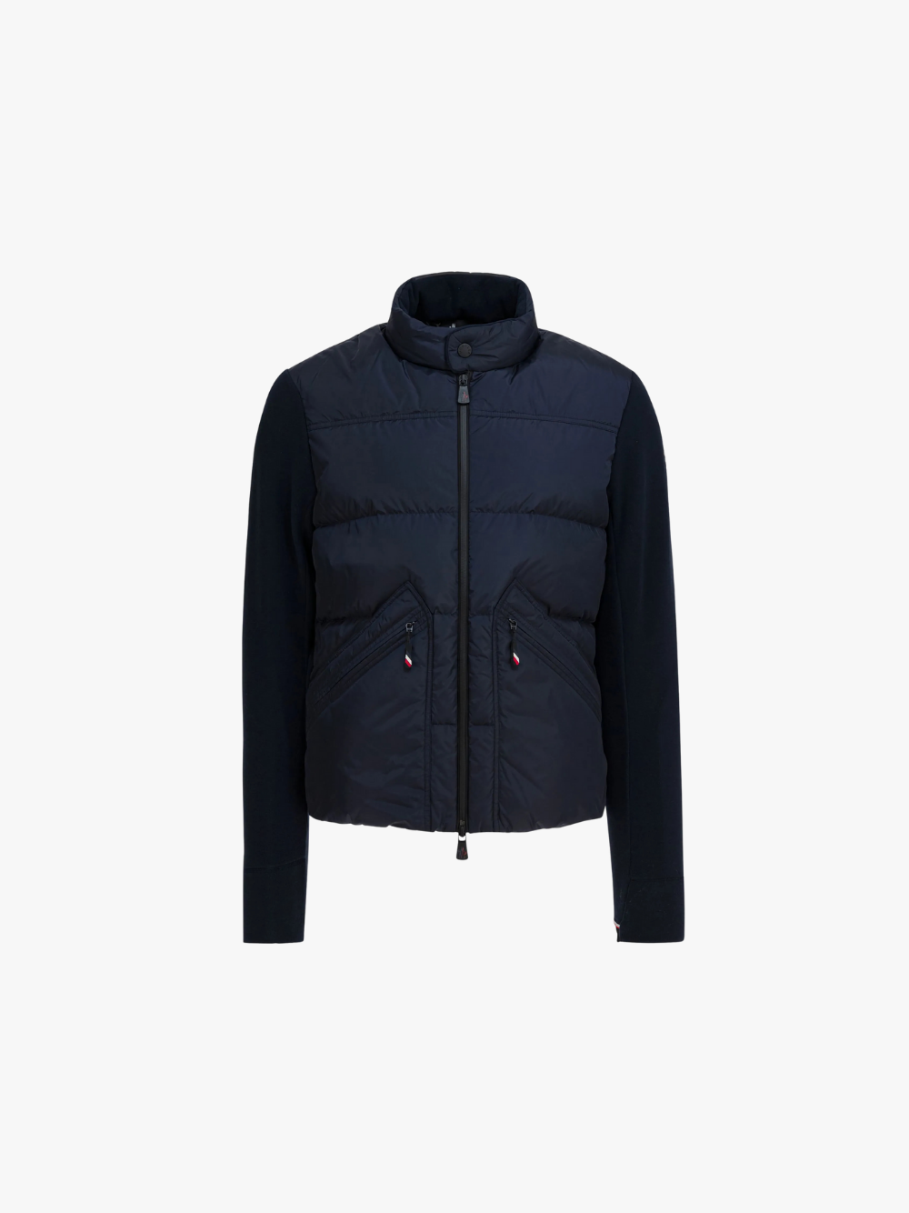 Moncler Grenoble Gefütterte Jacke mit gestrickten Ärmeln Navy Herren