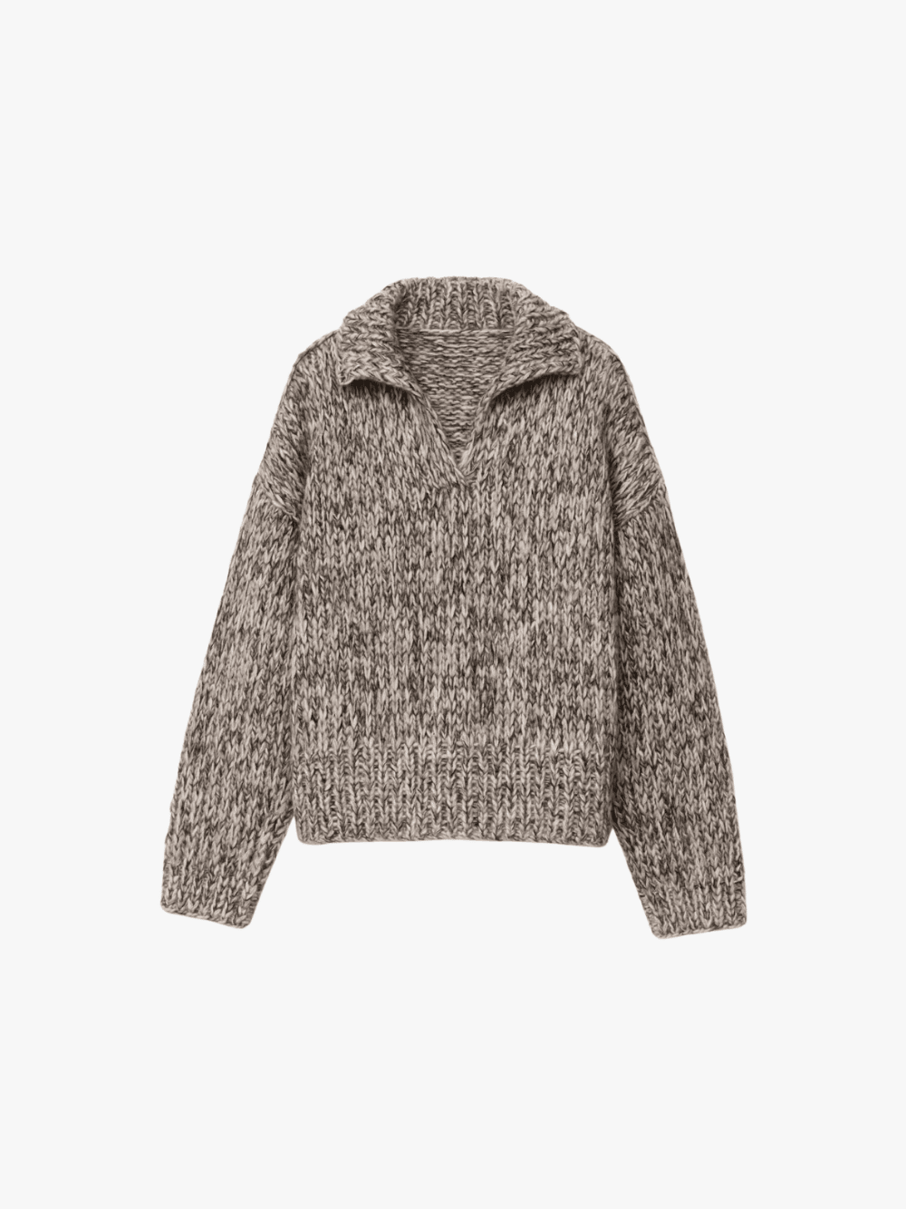 Iris von Arnim Hermina Handstrick-Pullover Taupe Ecru Damen