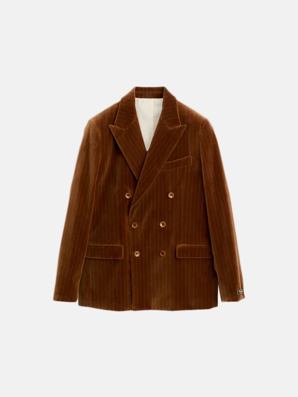 A Kind of Guise Double‑Breasted Peak Blazer Buckthorn Velvet Herren/Unisex‑Blazer