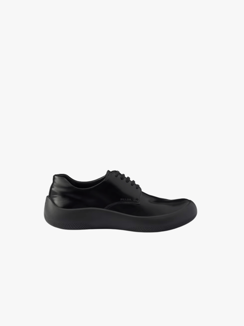 Prada Brushed Leather Laced Shoes Black Men