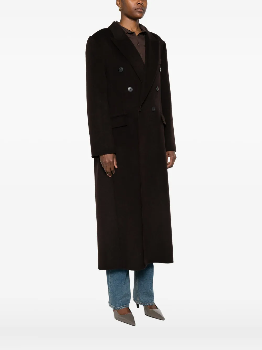 Victoria Beckham Double-breasted Coat Dark Brown Women's