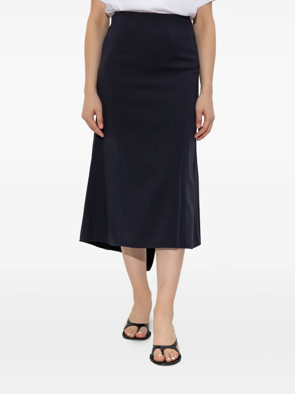 Victoria Beckham Asymmetrischer Midirock Marineblau Damen