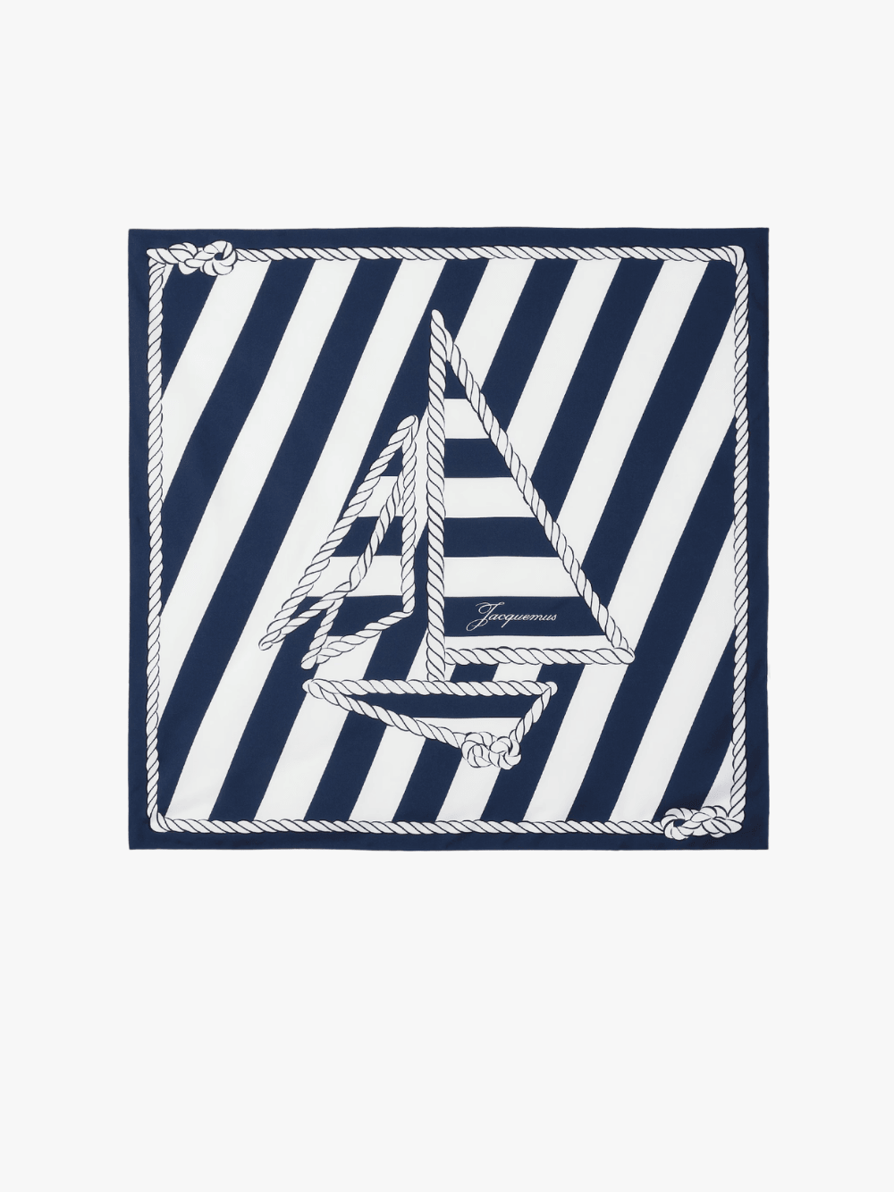 Jacquemus Blau/Weiß Seidenschal Damen