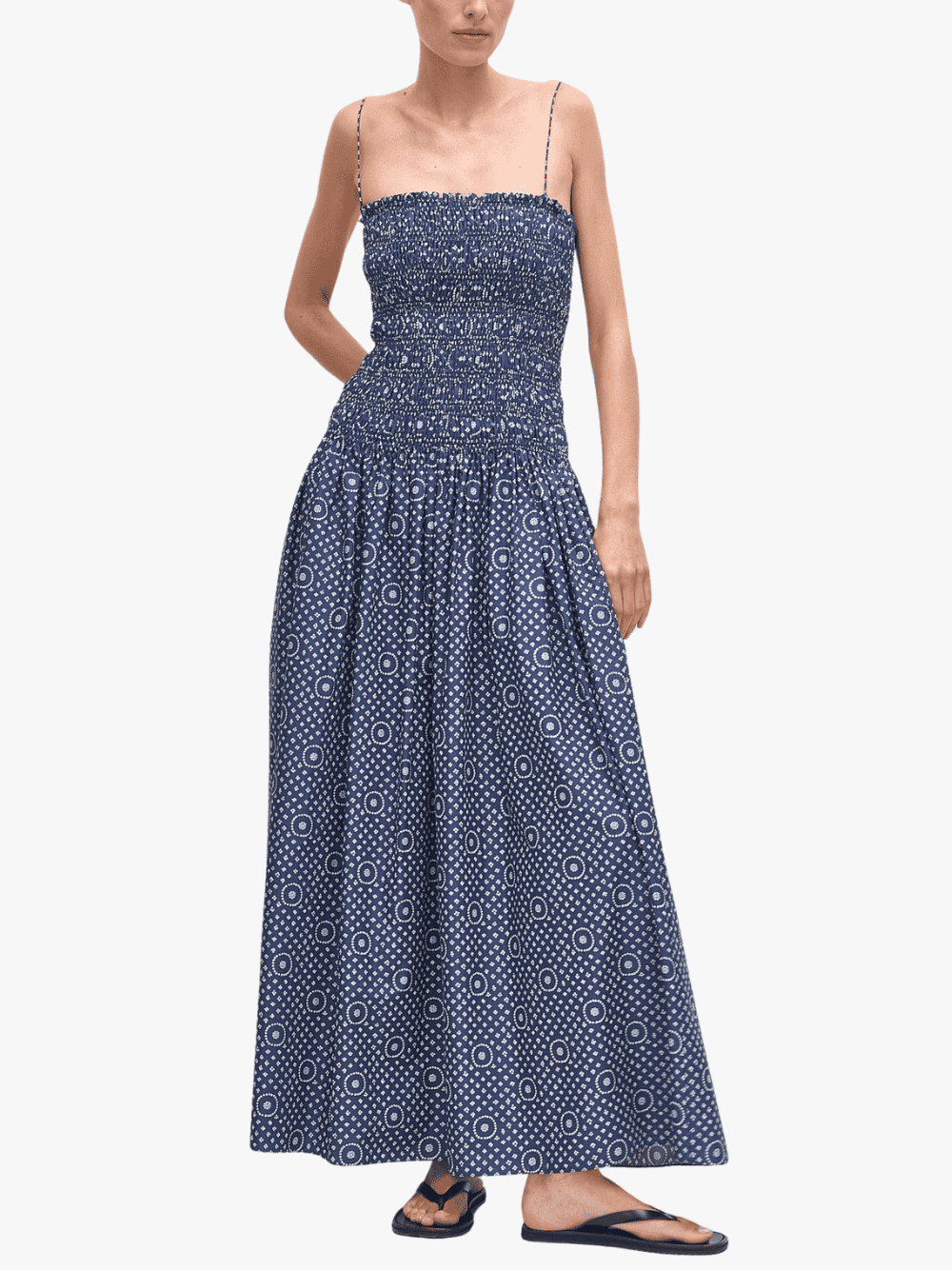 Matteau Shirred Drop Waist Dress Bluebell Damen Maxikleid