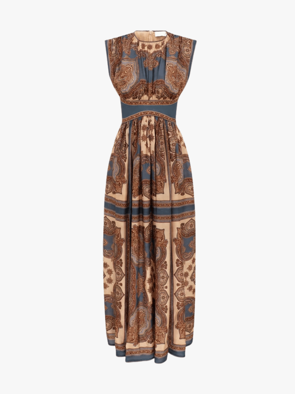 Zimmermann Mahon Waisted Maxi Kleid Dunkelblau Paisley Damen